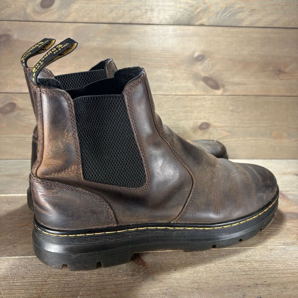 dr martens embury mens size 12 shoes brown leather slip on chelsea boots - Picture 2 of 9